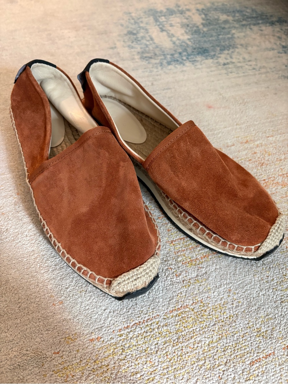 rag & bone women’s  Suede Espadrille Loafers - Rust Brown